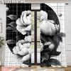 2pc    Party Window Curtains Peony Blossoms Polyester  Without Electricity Festive Backdrops Applies to Holiday Home Decor & Gifts