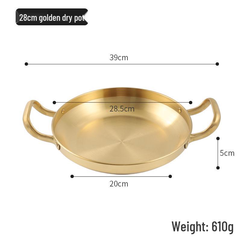 Korean Stainless Steel Double-Ear Hot Pot for Seafood and Rice