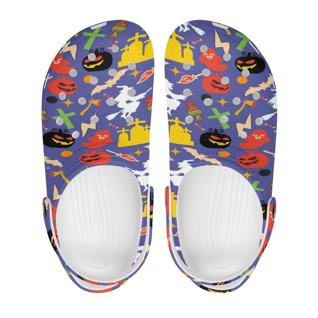 Women Men EVA Garden Clogs Printed Lightweight Breathable Slip On Shoes Beach Pool Bathroom Home Casual Outdoor Wear
