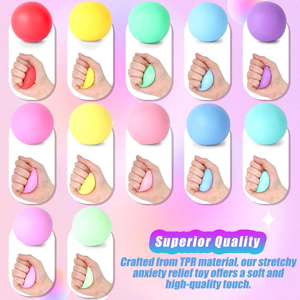 LovesTown 36PCS Slow Rising Stress Balls, Colorful Stretchy Ball Sensory Fidget Balls Squeeze Balls Anxiety Stress Relief Ball for Athletes School