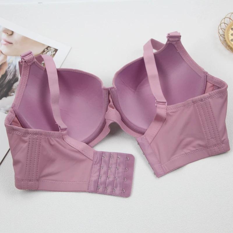 Roupa Íntima de Recolhimento Sem Costura Top Ajustável de Suporte Sutiã Anti-Flacidez Confortável para Mulheres Cor Sólida Sutiã Fino