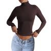 Casual Resort Style High Collar Long Sleeve Bottoming Shirt T-shirt for Women 2025 Autumn and Winter