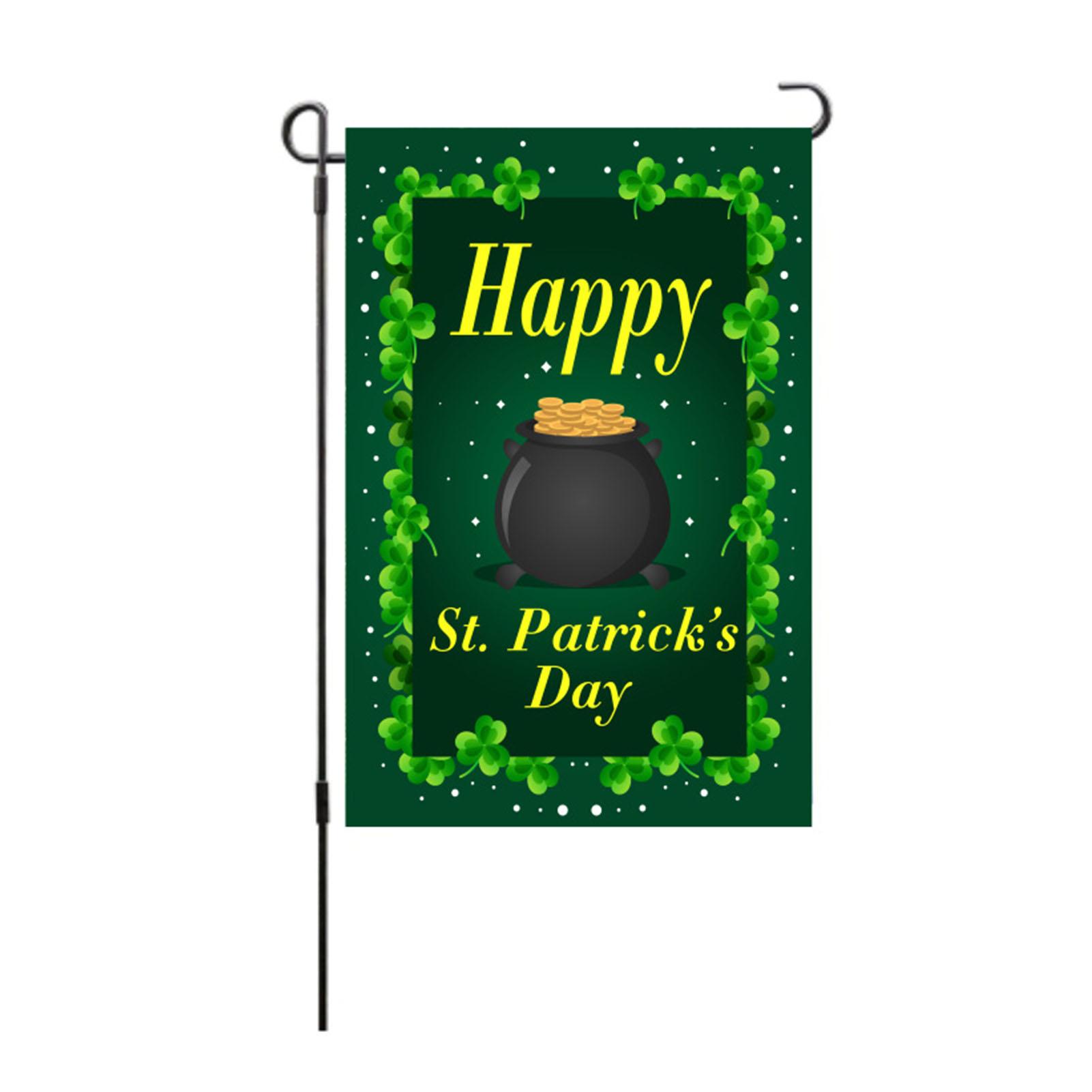 

Садовый флаг ко Дню Святого Патрика символизирует надежду, двухсторонний вертикальный флаг с клевером для Backya Type 3