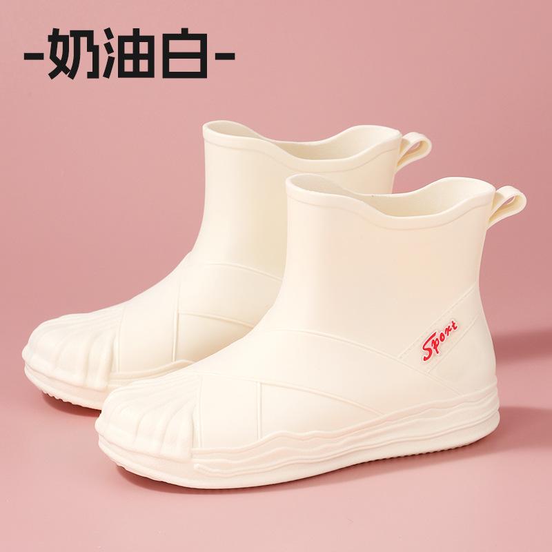 Women's New Fashion Waterproof Short Tube Adult Non-slip Rubber Shoes