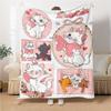 Aristocats Love Flannel blanket, soft and warm, suitable for beds and sofas, all seasons, portable travel blanket. 073097