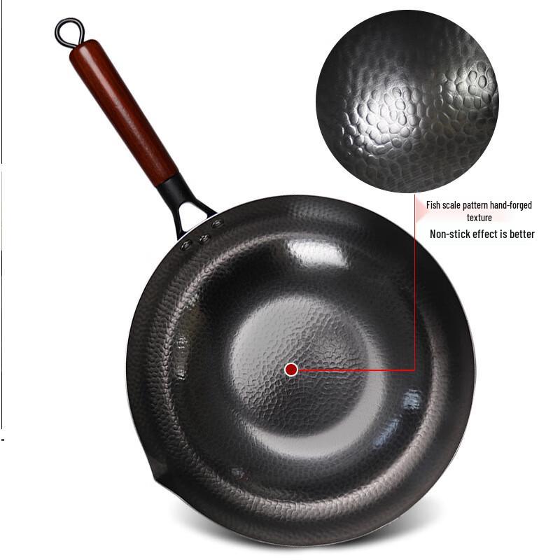 Wutuo Zhangqiu Handgeschmiedeter Eisen-Wok mit flachem Boden