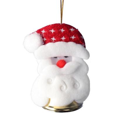 Christmas Ornament Pendant Santa Claus with Bell 9 Cm White