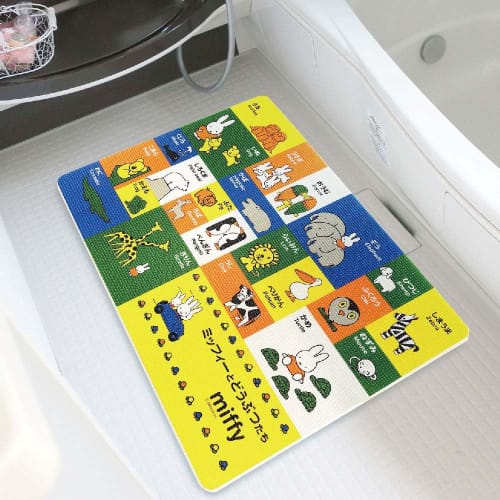 Okato Bath Mat, Miffy and Animals, Soft Cushion, 85 x 60 x 2 cm, Made in Japan
