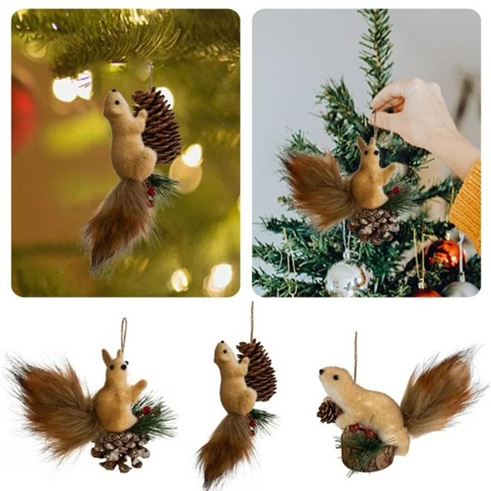 Weihnachtshörnchen Figur Schaumstoff Leichtes Hörnchen Ornament Lebensechtes Hörnchen Dekoration Weihnachtsbaum Tischmittelstück