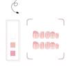 24 Pcs Glittering Press On Nail French Tips False Nail Leaf Full Cover Stick On Nail Short Square Acrylic Nail