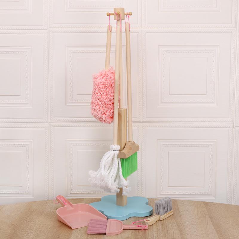 Kids' Wooden Cleaning Play Set: Broom, Mop & Tools for Early Learning