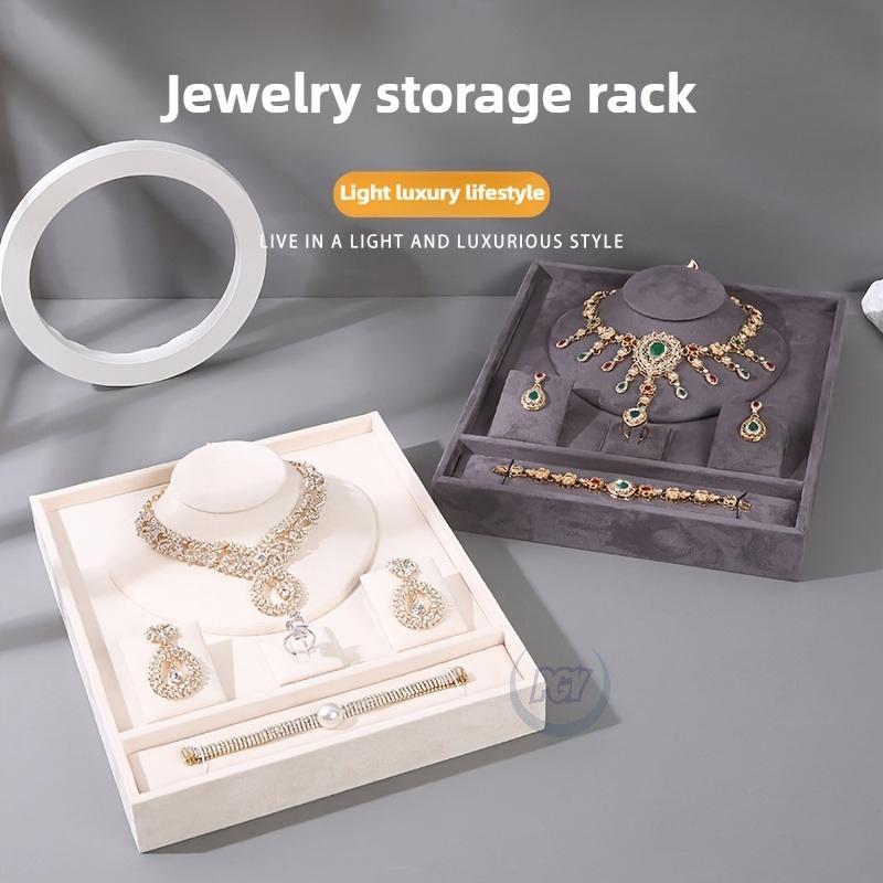PGY Elegantes Schmuckset-Ausstellungsständer Multifunktionaler Schmuckhalter Organizer Halskette Ring Ohrring Kombinationsset Aufbewahrungsschale