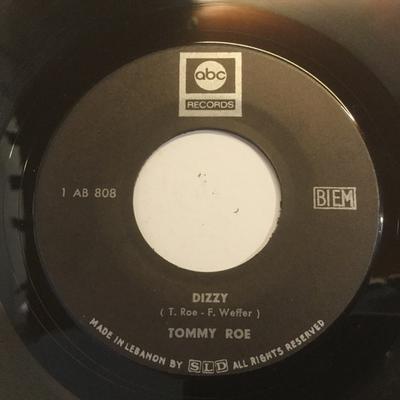 7inch Record TOMMY ROE  Dizzy AB808 ABC Records 1969 Lebanon Rock Used
