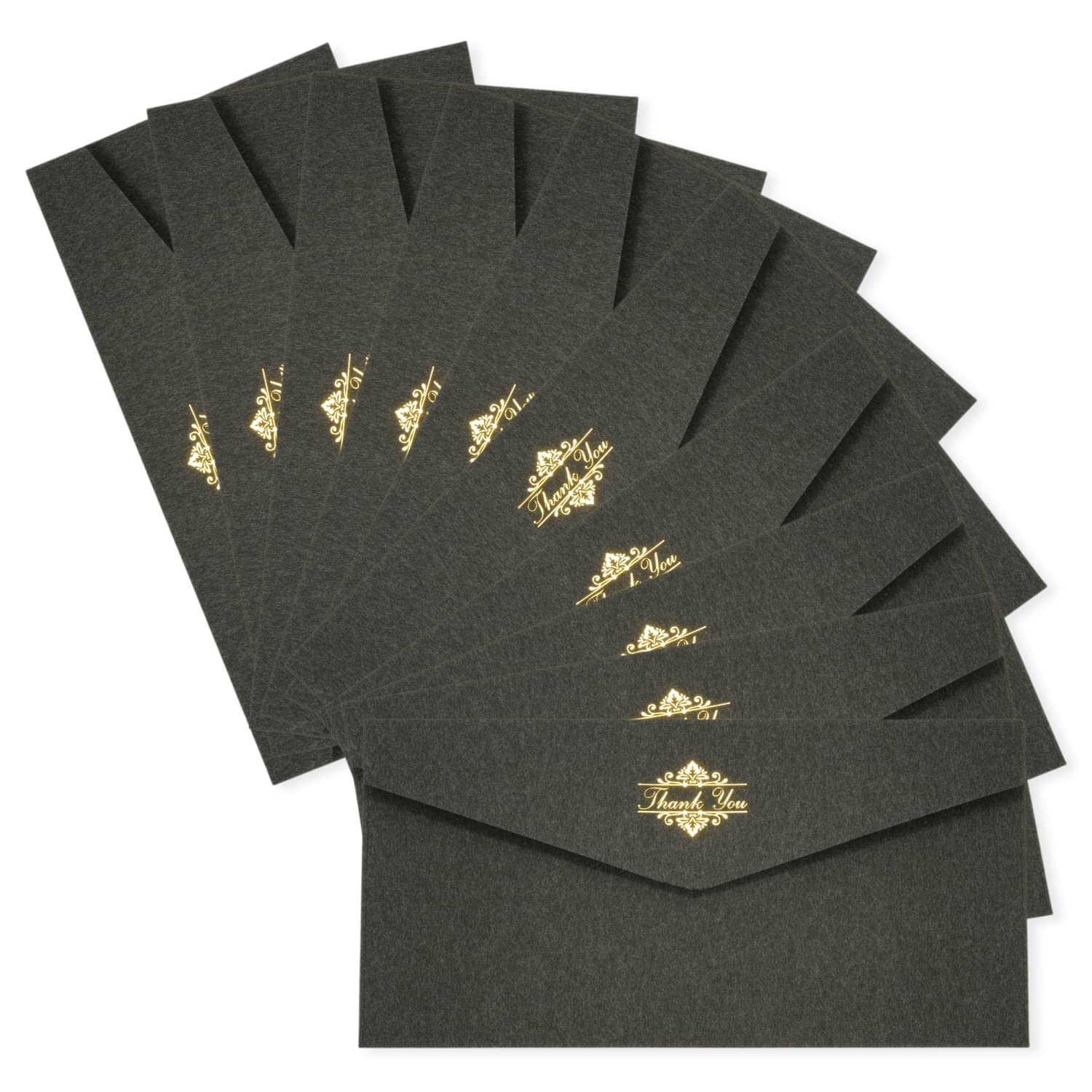 

Stylish Envelopes Set of 10 22 x 11cm Cardboard Envelopes [KingHappy] (Black)
