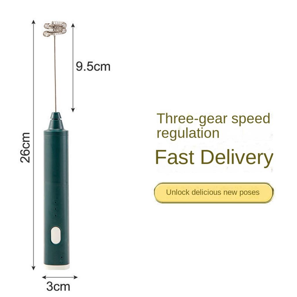 Electric Whisk USB Recharge Three Speed Kitchen Cooking Tool Bubbler Egg Cream Sauce Stirrer Handheld Milk Frother Pink