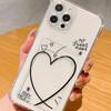 Line Love Applies To iPhone15promax Card Mobile Phone Case 13/14 Transparent 12 Anti-drop 11 Apple 7/8