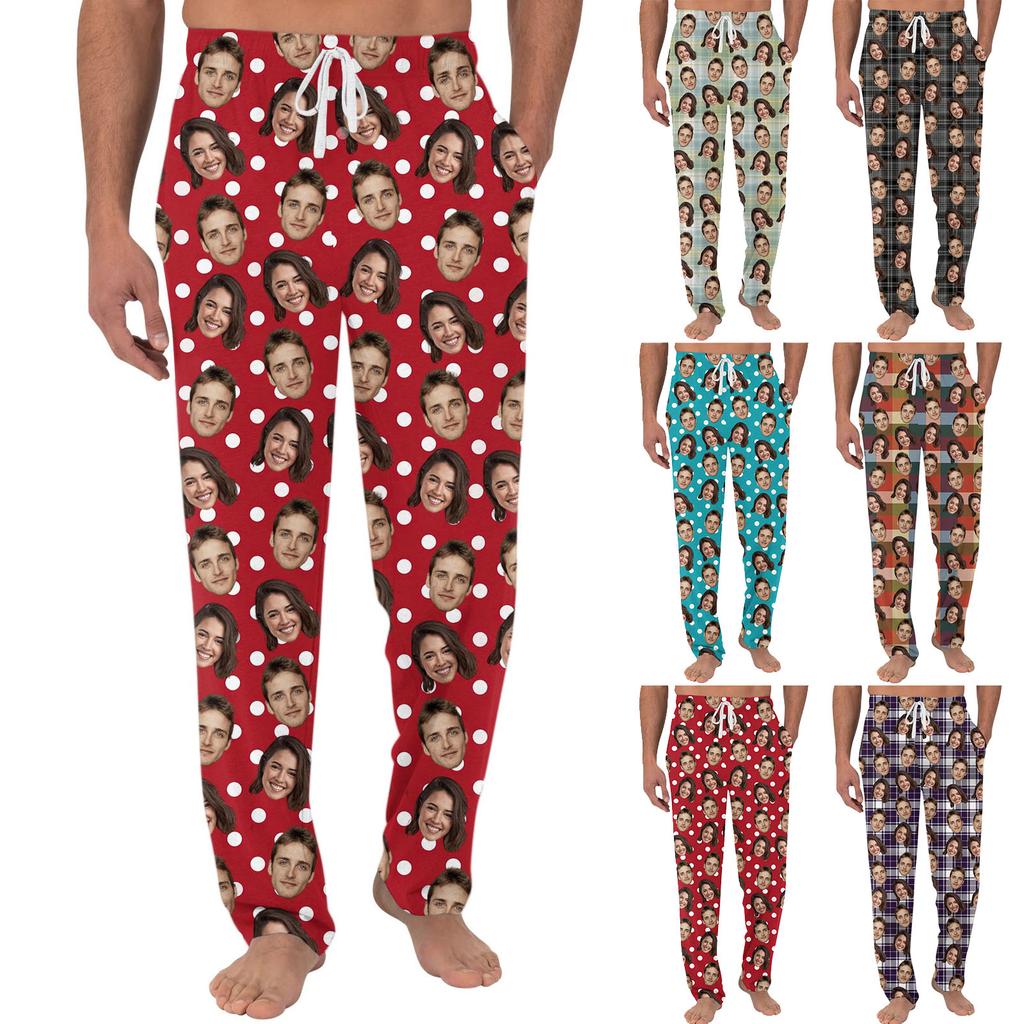 Men's Casual Pants with Pockets for Home Sleeping and Lounging