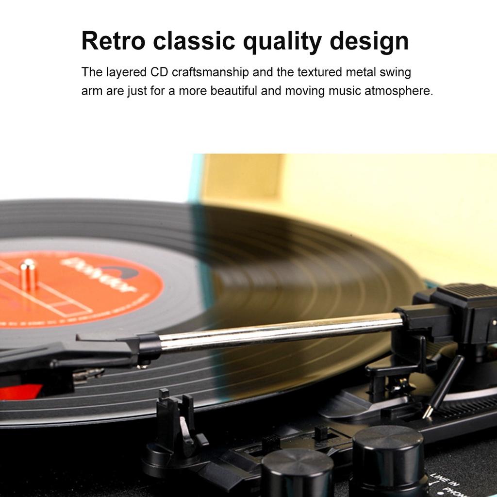 6-IN-1 33/45/78RPM Vinyl Record Player/bluetooth/USB/SD/Headphone Record Player with Built-in Speakers