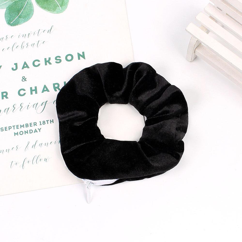 Velvet Pocket Scrunchies with Zipper Scrunchy Hair Ties