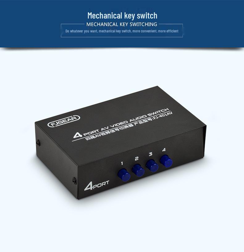 4-Input 1-Output AV Switcher with Lotus Head Interface