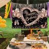2D Printing Rose Gold Glitter Backdrop, Black Happy Birthday Party Decoration Background