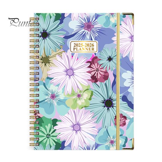 2025-2026 Planner Jul 2025 - Jun 2026 12 Month Daily Weekly Monthly Planner Floral Print Spiral Binding Notebook for Home Office School