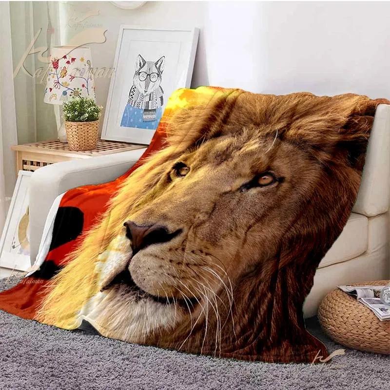 Dragon Tiger Print Soft Warm Throw Blanket Cartoon Animals Pattern Lightweight Flannel Bed Blanket Boy Teenagers Adults Blankets