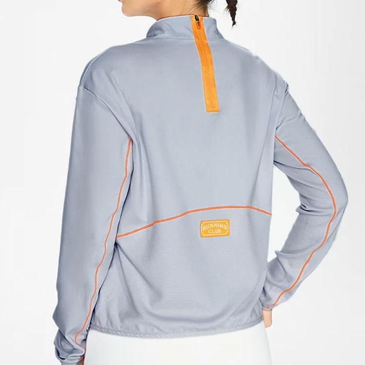Li Ning Loose Half High Neck Sports Long Sleeve T-Shirt Women Tops Light-Frost-Blue ATLS012-1