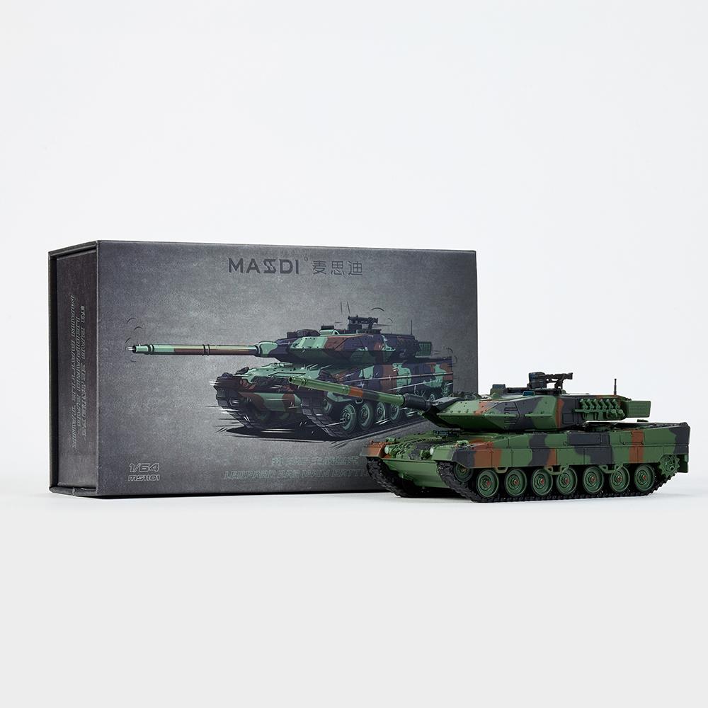 

Leopard 2A6 Main Battle Tank NATO Tri-color camouflage Die-casting Metal 1:64 Military Model Handicraft Kit Gift Puzzle Toy