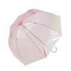 ogawa Aurora Long Umbrella, 60cm, Deep Vinyl Umbrella, LINEDROPS, Pink, Cut-Apart, Birdcage Design, Manual Opening, Safety Cover, 8 Ribs, 54685