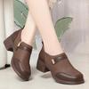 New Slip On Spring Soft Shoes Woman Vintage Ladies Dress Pumps Thick High Heels Platform Shoes Retro Brown Daily