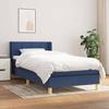 Maison Exclusive - Slatted Bed Base with Mattress Blue 90x200 Cm Fabric