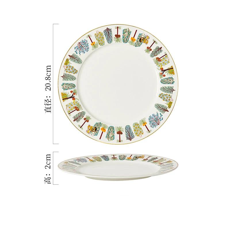 Light Luxury Unique Ceramic Plates High End Restaurants Steak Plate Afternoon Tea Desserts Coffee Cups Home Soup Plate Tableware
