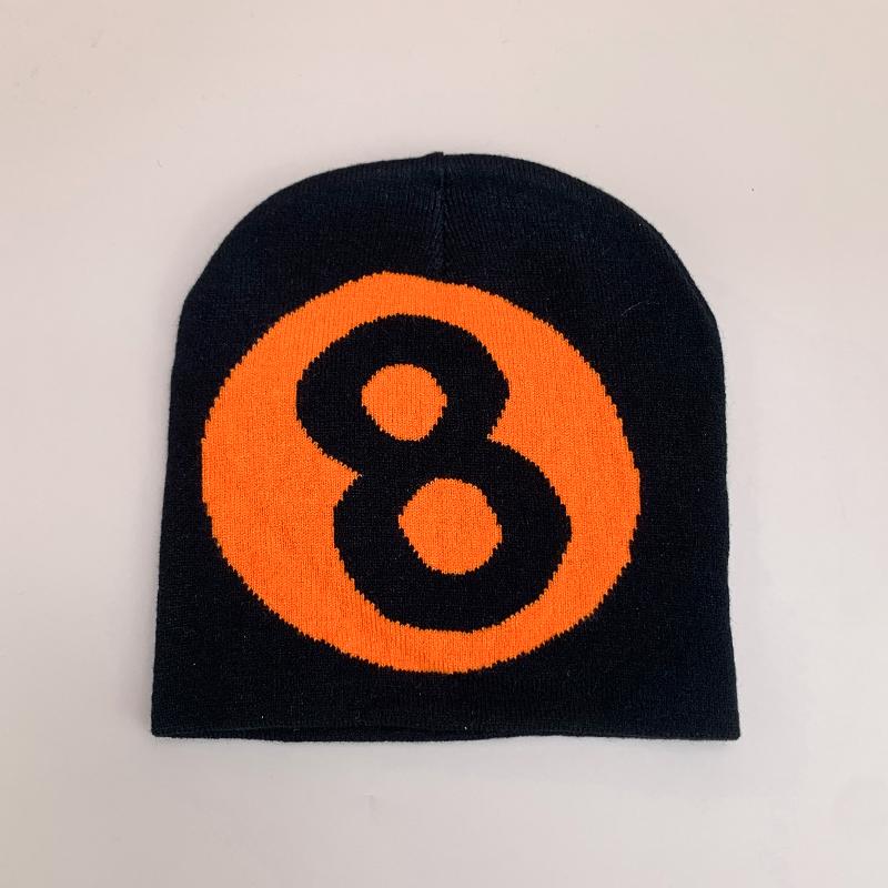 Korean Color Block Number 8 Knitted Hats Autumn and Winter New Unisex ins Warm Street Versatile Hip-hop Outdoor Fashion Beanies