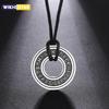 Vintage Nordische Runenketten für Männer Edelstahl Nordische Runen Wikingerschmuck Pagan Elder Futhark Anhänger Amulett Talisman