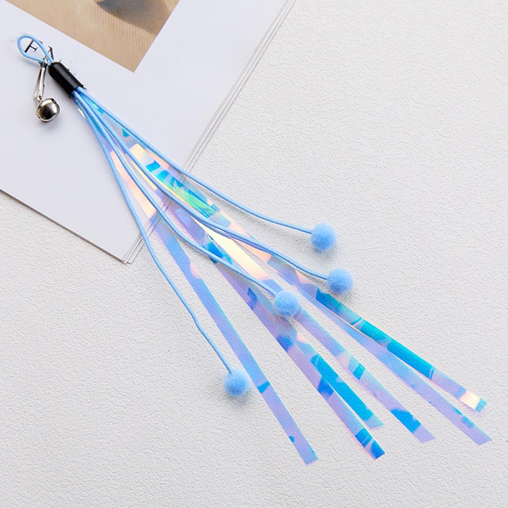Crinkle Paper Cat Wand Toy Soft Plush Ball Interactive Cat Toy Cat Teasing Stick  Interactive Play синий