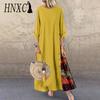 HNXC 12 Color Women Fashion Casual Loose Long Sleeve Floral Print Party Maxi Dress Plus Size Vestidos Longos Robe