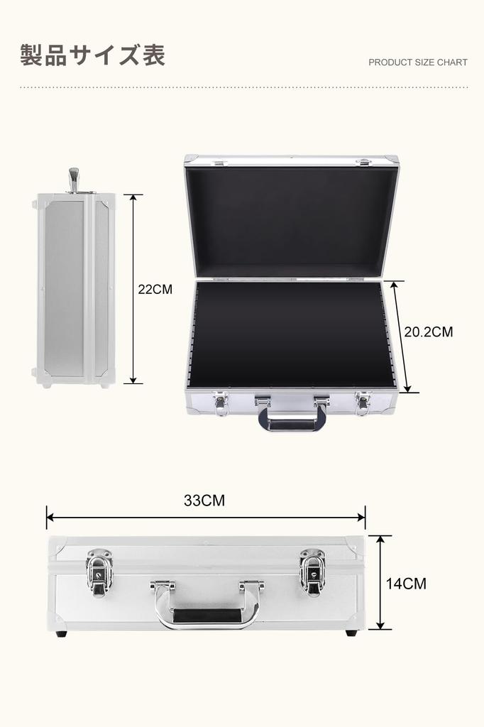 DODOGOD New Aluminum Alloy Tool Box Storage Box with Removable Dividers Multifunctional Tool Box Aluminum with Lock Attache Case Valuables Storage Box