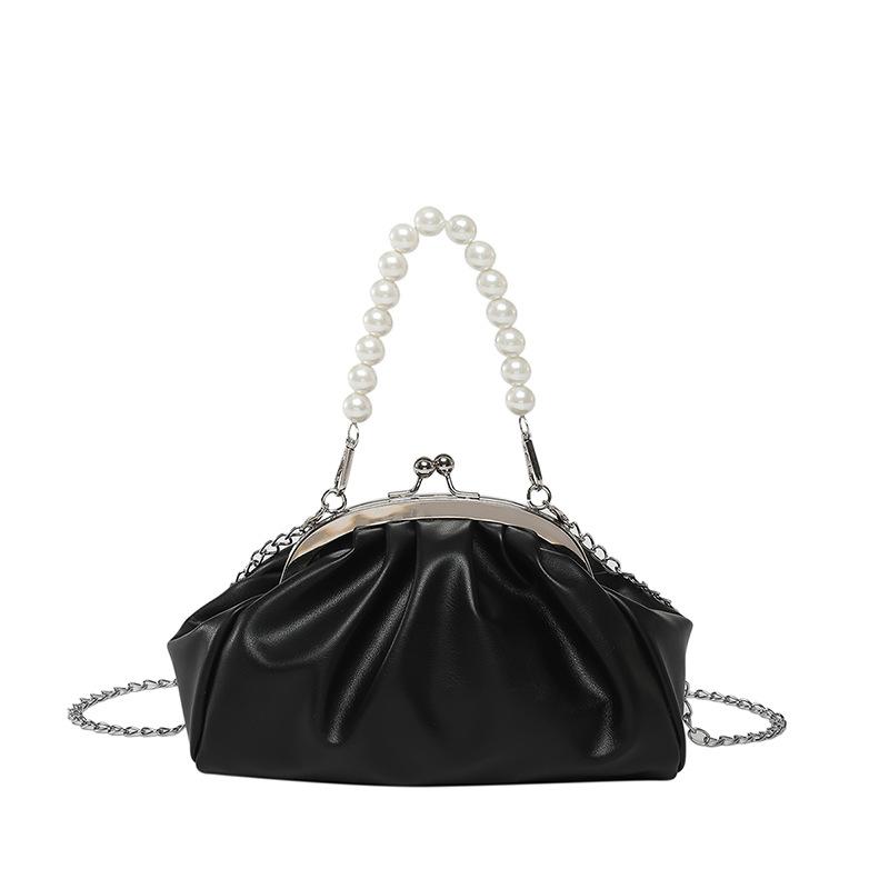 

Fashion high-end texture temperament gentle fashion pearl handbag spring new foreign style shoulder messenger bag чёрный