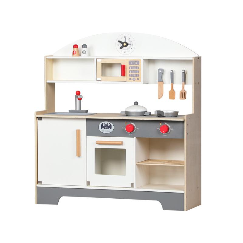 Children'S Wooden Ins Wind Simple Wind, Simulated Large Kitchen Utensils, Playing House Baby Interactive Cooking Toys