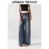 UR Women's Retro Belted Wide-Leg Jeans