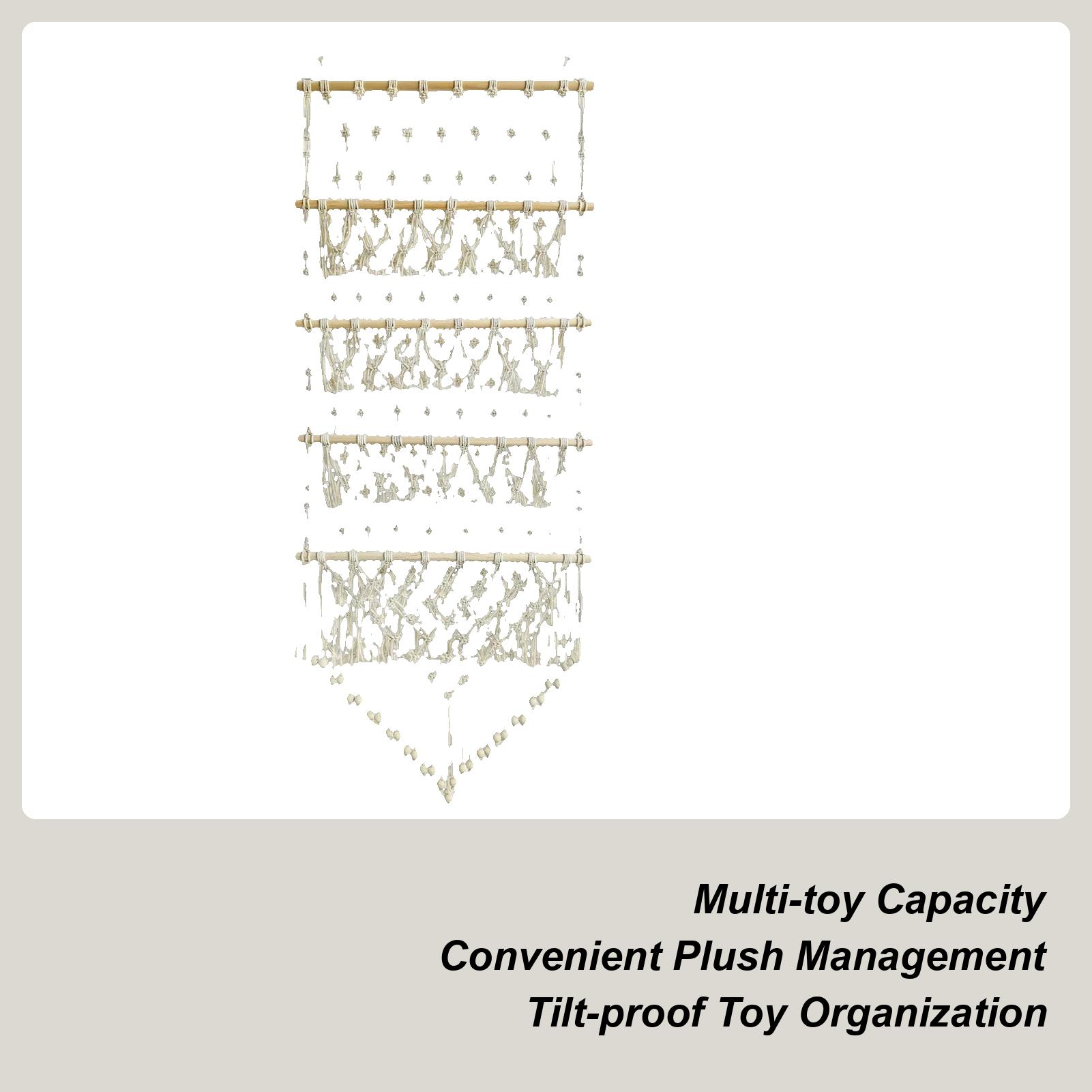 4-ярусная плюшевая полка-органайзер для игрушек на дверь Бохо-сетка для хранения мягких игрушек Подвесная сетчатая карманная полка для хранения плюшевых кукол для игровой комнаты China Mainland 10590₽