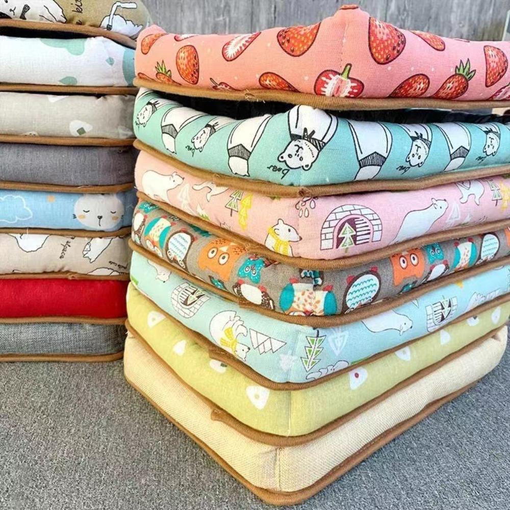 Cat Bad Linen Rattan Woven Cool Mat Pet Ice Pad Cartoon Teddy Bear Small Dog Bed Summer Cat Cooling Sleeping Pad for Winter