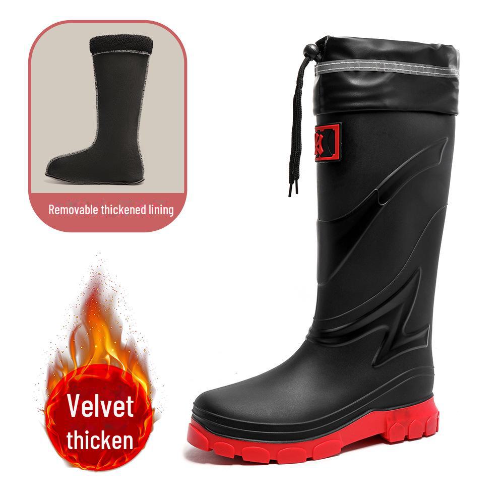 Men's Versatile High-Top Waterproof Non-Slip Rain Boots for Outdoor Activities and Fishing