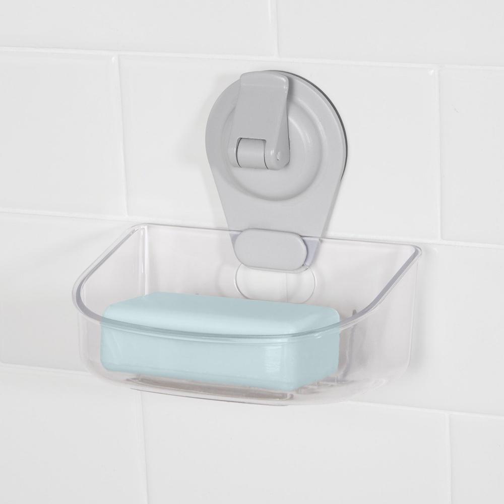 Wall-Mounted Suction Soap Dish Easy To Install No Tools Needed Clear