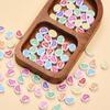 30pcs 12.5*9.5mm Colorful Flat Love Heart Loose Acrylic Spacer Beads For Jewelry Making Diy Necklaces  Accessories