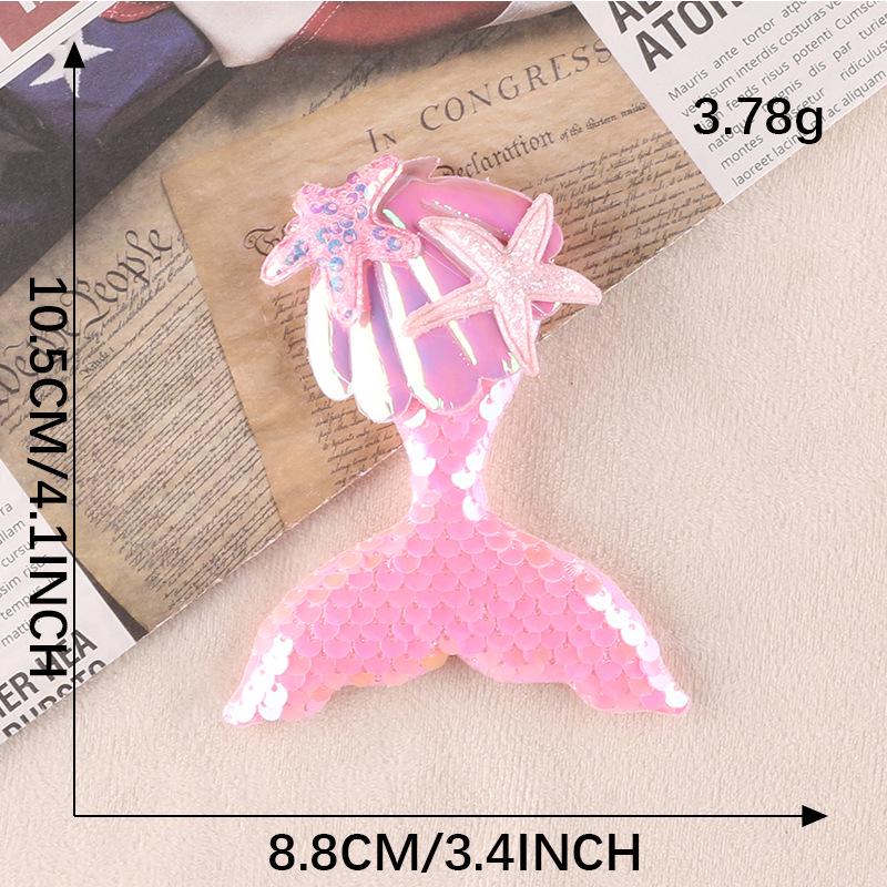 Handmade Embroidered Starfish and Fish Tail Patch with Beads