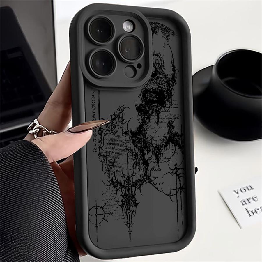 Phone Cover Case for iPhone 17 Pro Max 16 17e 11 13 15 Plus 12 Pro 14 Air Gothic Style Angel Cross