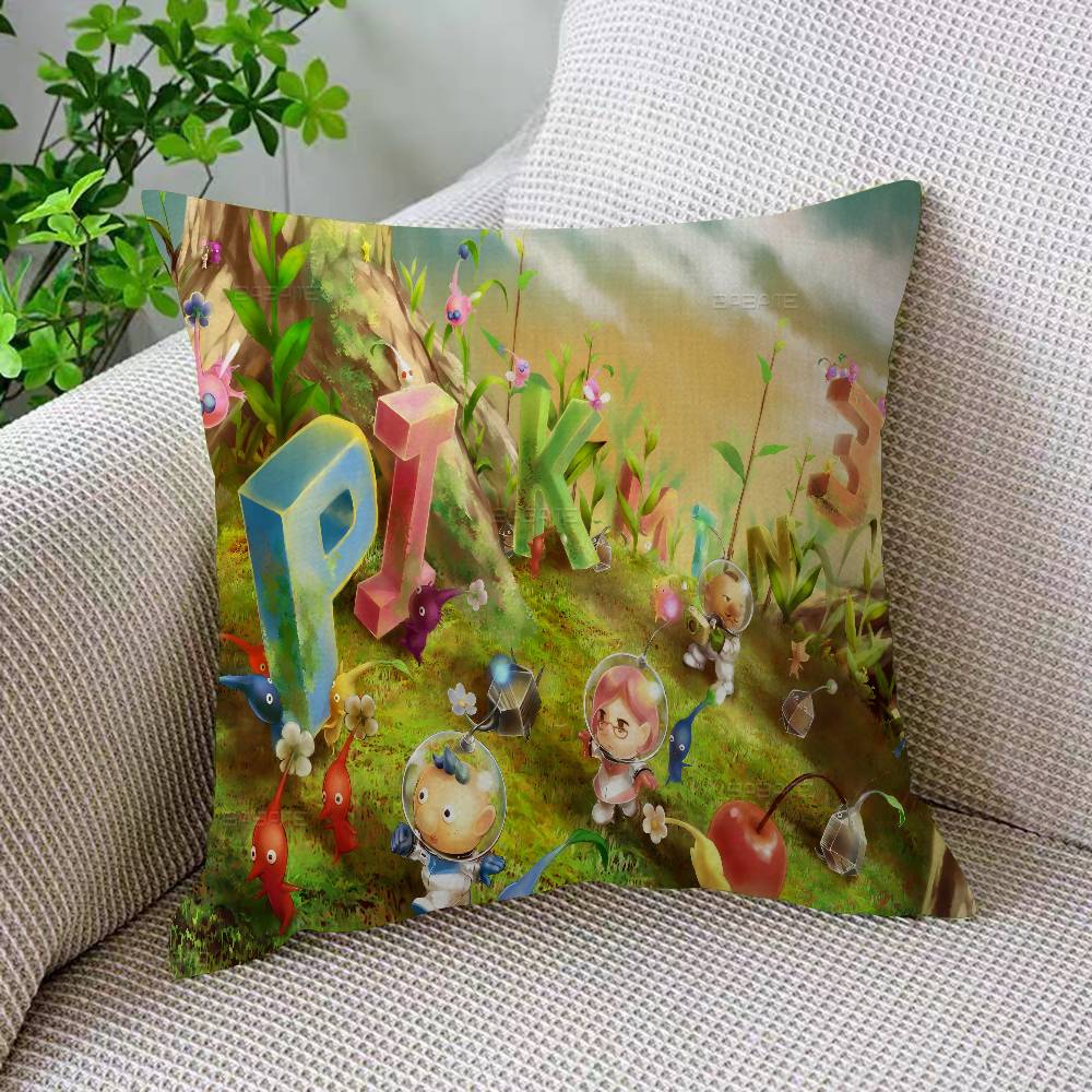 Pikmin Spel Anime Kudde Anime Kudde Soffa Säng Huvudkudde Överdrag Kuddfodral 45x45 Cm Mode