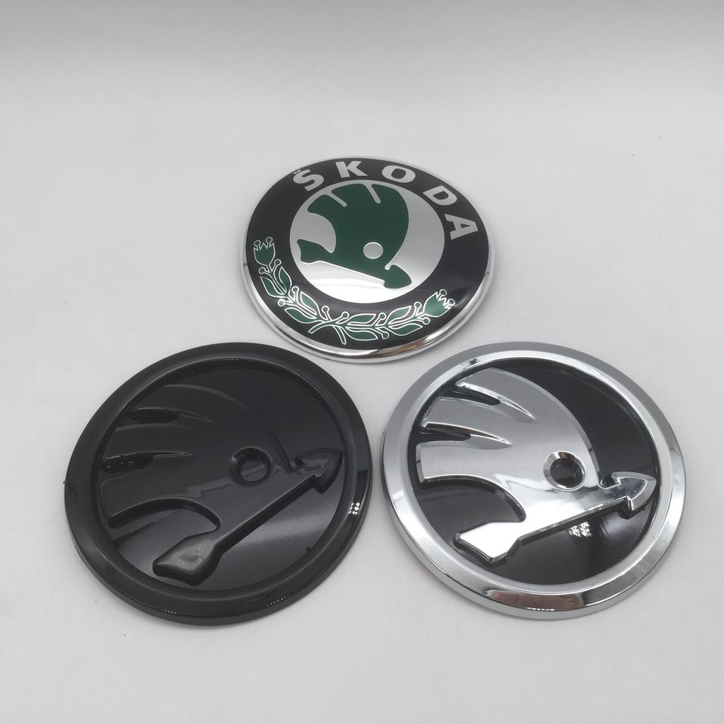 ADZ1 10pcs for SKODA Octavia Superb Car Emblem Front Grille Head Hood Bonnet Rear Tail Bumper Trunk Sticker Badge Styling Accessories